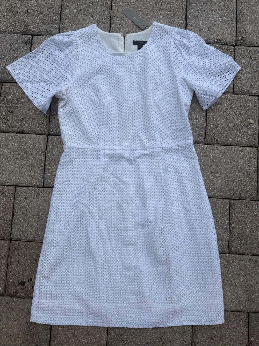 J. Crew White Eyelet Short Sleeve Dress